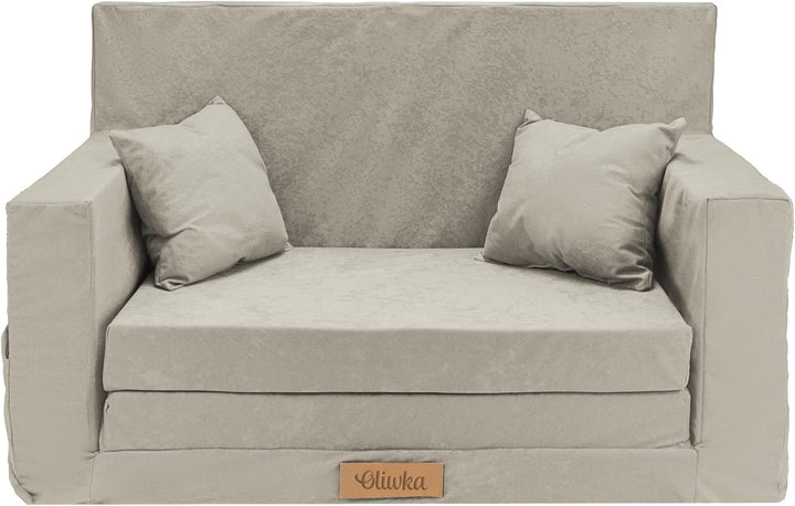 Flumi Personalisierte Kindercouch Kindersofa mit Schlaffunktion 3in1 Gravur Kindername - Kinder Sofa