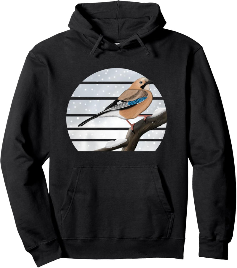 Eichelhäher im Schnee Vogel Weihnachten Vogelfreund Pullover Hoodie