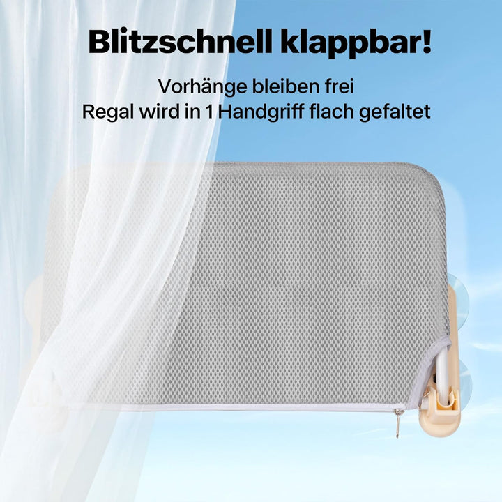 Pet Prime Katzen Fensterliege – 85mm Saugnäpfe & 20kg Tragkraft, Edelstahl-Gestell, 2 Abnehmbare Bez
