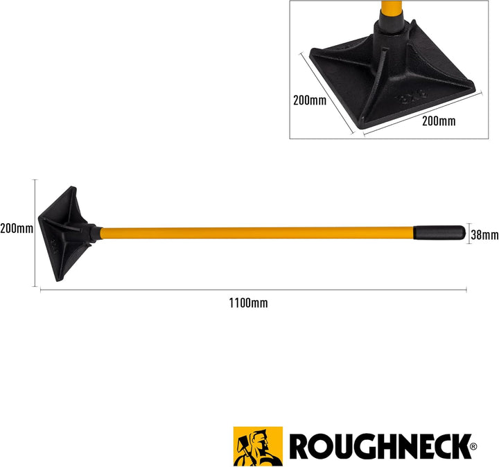 Roughneck Bodenstampfer aus Glasfaser, 20,3 x 20,3 cm, 5,4 kg, Schwarz / Gelb