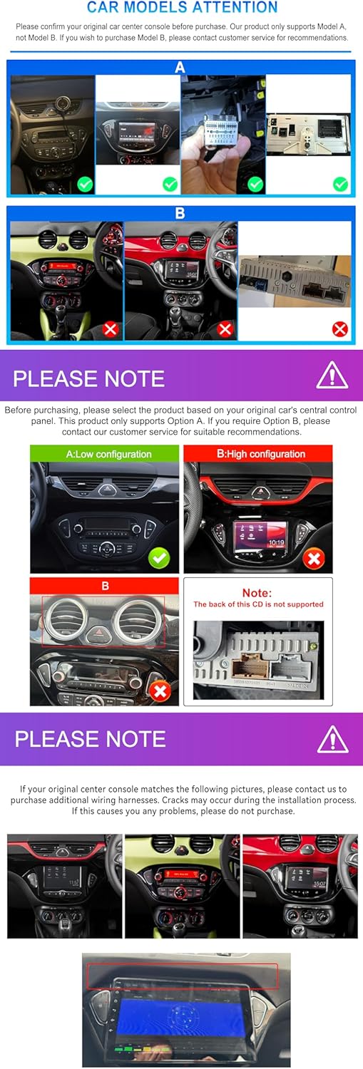 4G+64G 8Core Qualcomm CAMECHO Android 13 Autoradio für Opel Corsa 2015-2019/Opel Adam 2013-2016 mit