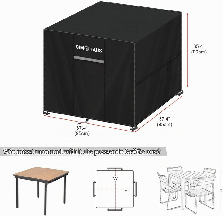 Abdeckung für Gartenmöbel Abdeckung Gartentisch Schutzhülle Gartenmöbel Winterfest Tisch Abdeckplane