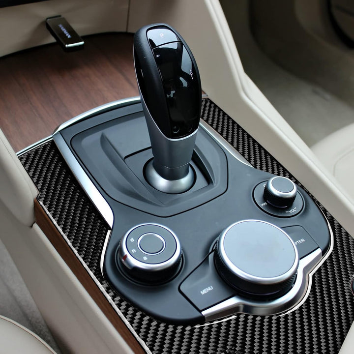 2PCS Schalterhebel Aufkleber Kohlefaser Kompatibel mit Alfa Romeo Giulia 2017 2018 2019 Zubehör - St