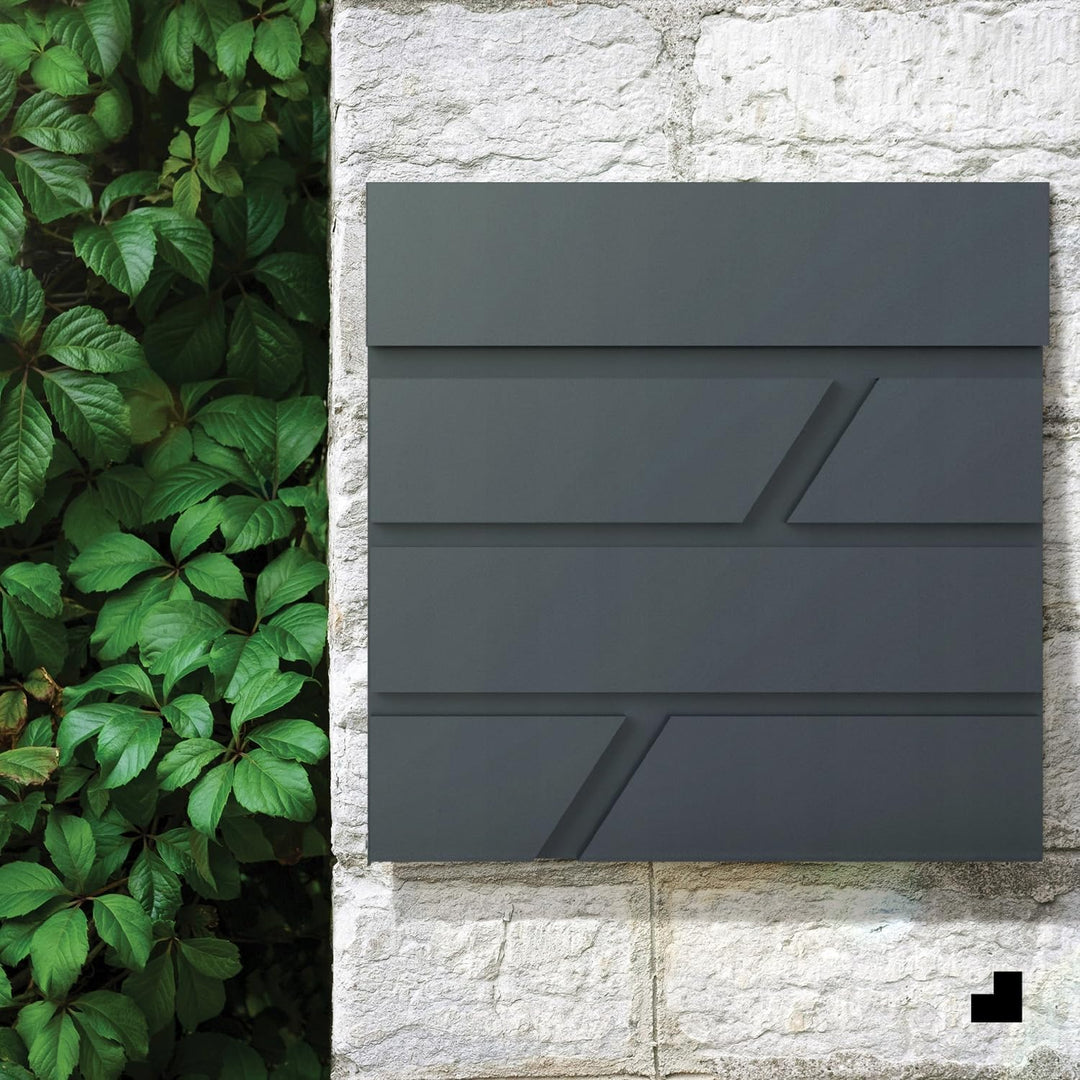 Design Anthrazit Briefkasten mit Hausnummer &amp; Ihre Namen UV-Druck Personalisiert, Wandbriefkasten mi