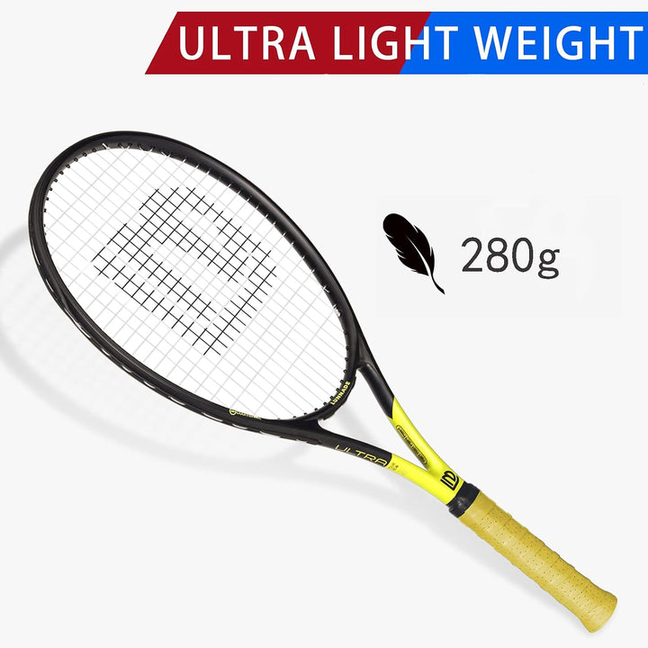 LUNNADE Tennisschläger für Erwachsene, 27 Zoll Leicht Tennisschläger mit Hülle, Geeignet für Damen H