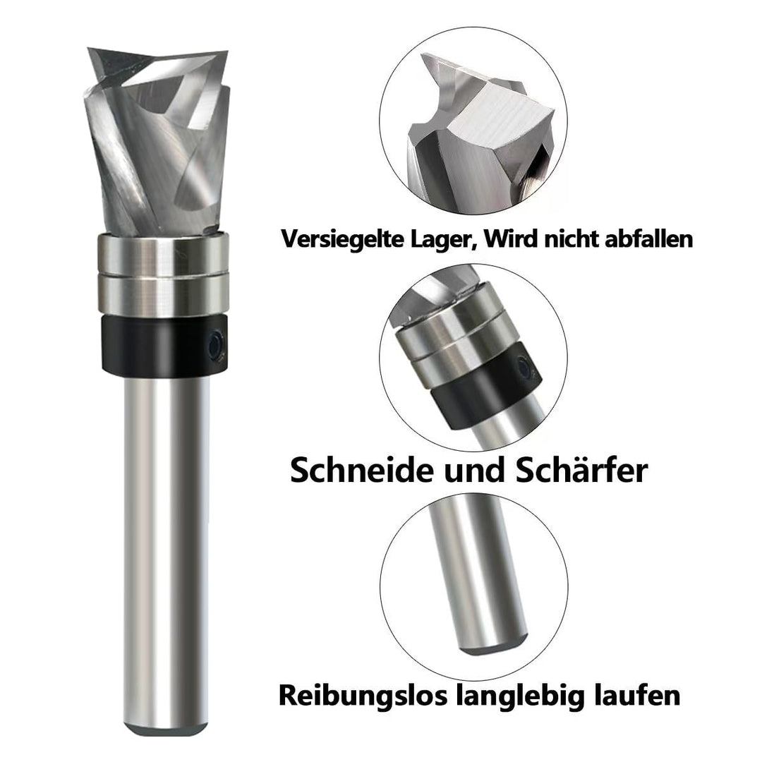 GLRYD Spiralfräser Bündigfräser 8mm Schaft, 12.7mm Schnittlänge, D=12mm, VHM Kompression Spiralnutfr