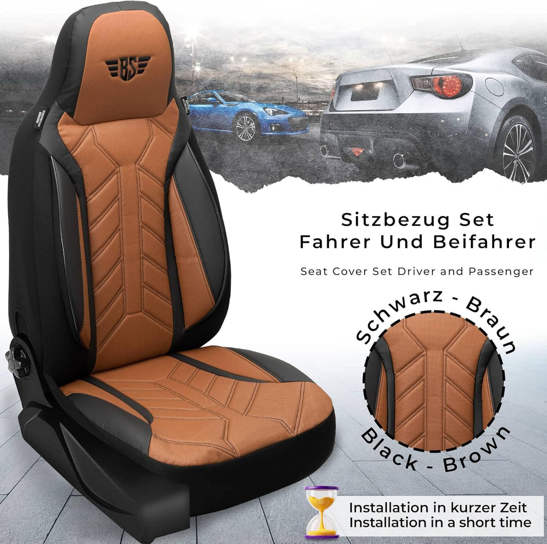 BREMER SITZBEZÜGE Mass Sitzbezüge Schonbezüge für Mercedes GLK X204 DPL511 DPL511 - Schwarz/Schokobr