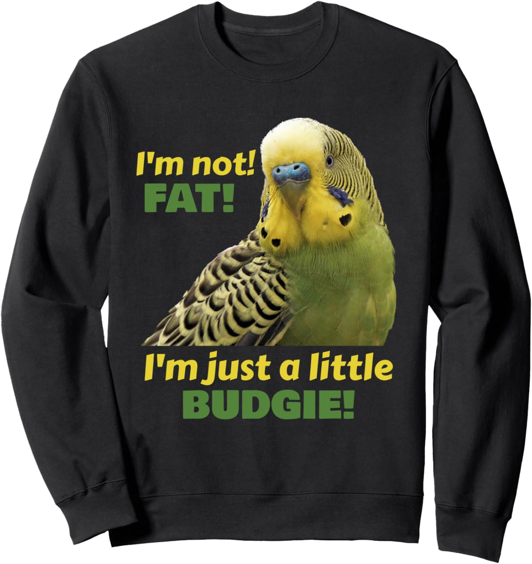 Lustiger fetter Wellensittichgrüner gelber Sittichpapagei Sweatshirt