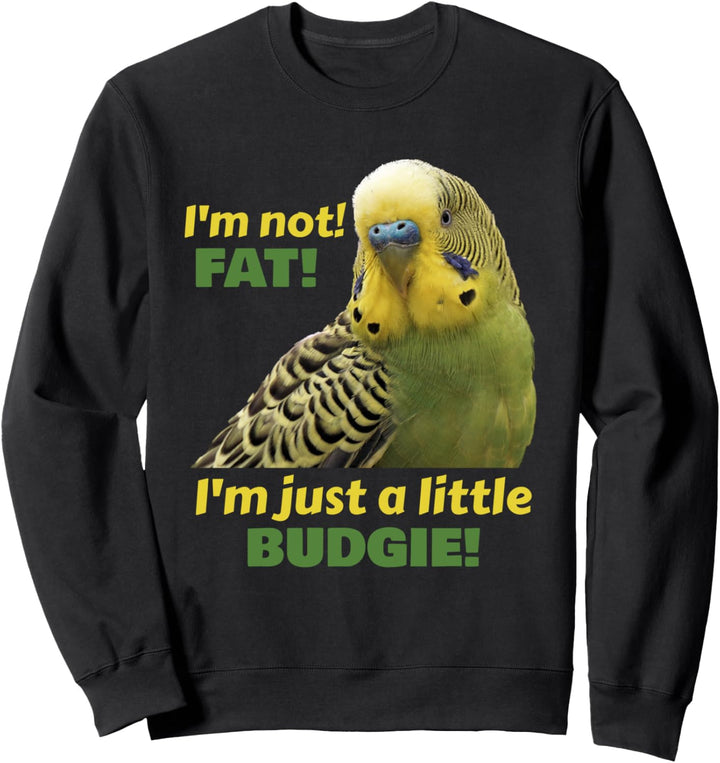 Lustiger fetter Wellensittichgrüner gelber Sittichpapagei Sweatshirt