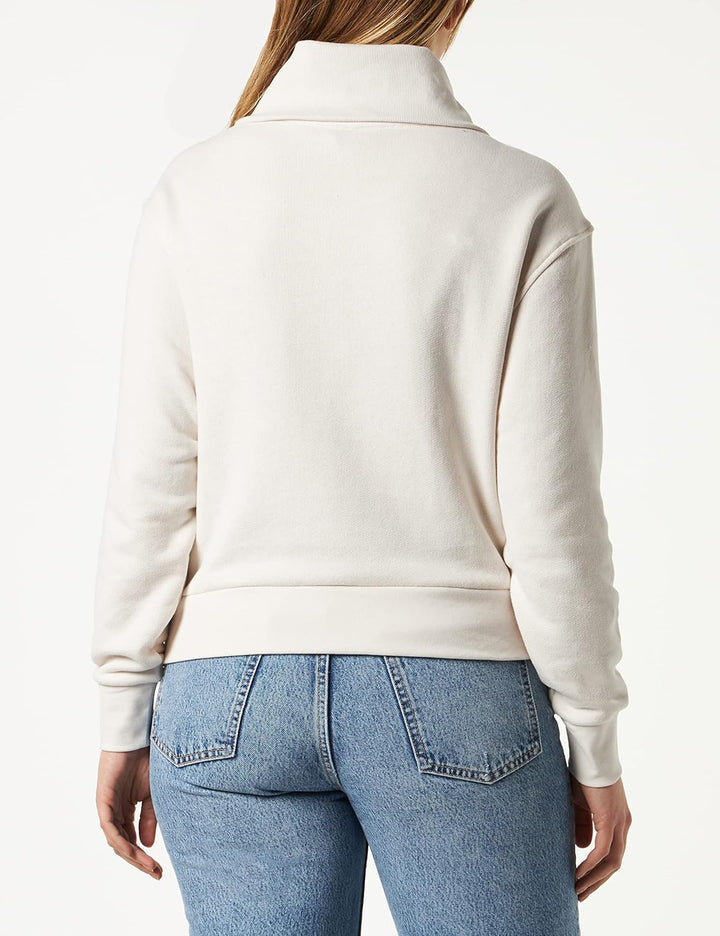 Tommy Hilfiger Damen Halber Reissverschluss S Beige (Weathered White), S Beige (Weathered White)