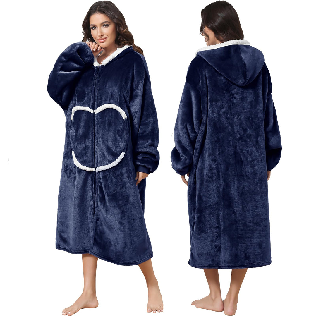 FEELJAM Decke mit Ärmeln Kuscheldecke Hoodie Decken Frauen Decke mit Kapuze mit Reissverschluss und