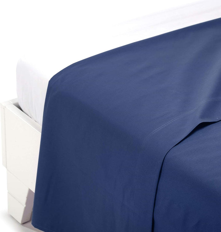 Caleffi Baumwolle, einfarbig, Oberlaken, Blau, Doppelbett 160 x 190 cm Blau, 160 x 190 cm Blau