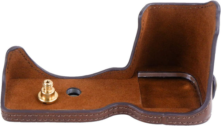 Rieibi ZVE10 Hülle - Qualität PU Leder Hülle für Sony ZV-E10 spiegellose Digitalkamera - Griff Schut