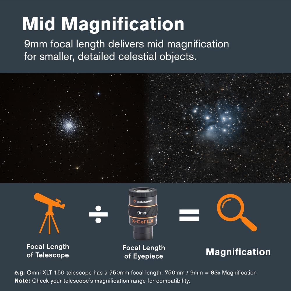 Celestron X-Cel LX 9 mm/1,25'' Okular, 9 mm
