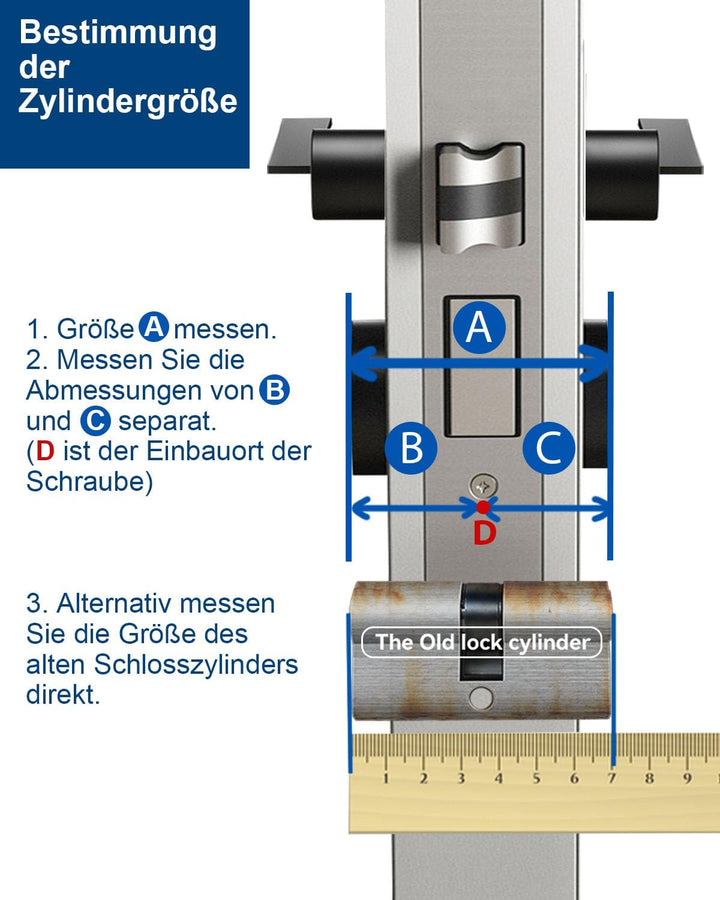 AceMining Schliesszylinder, 30/30mm Zylinderschloss mit 3 Schlüssel 2 Pack, 60mm Türzylinder, Schlie