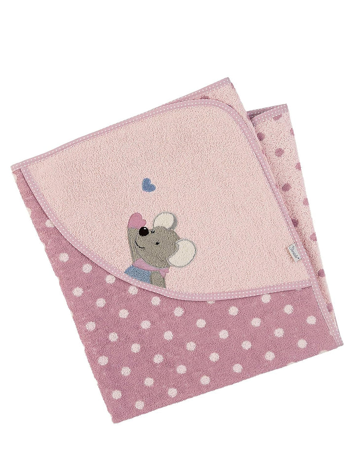 Sterntaler Kapuzenbadetuch Maus Mabel, Alter: ab 0 Monate, 80 x 80 cm, Rosa Mabel (Rosa), Mabel (Ros