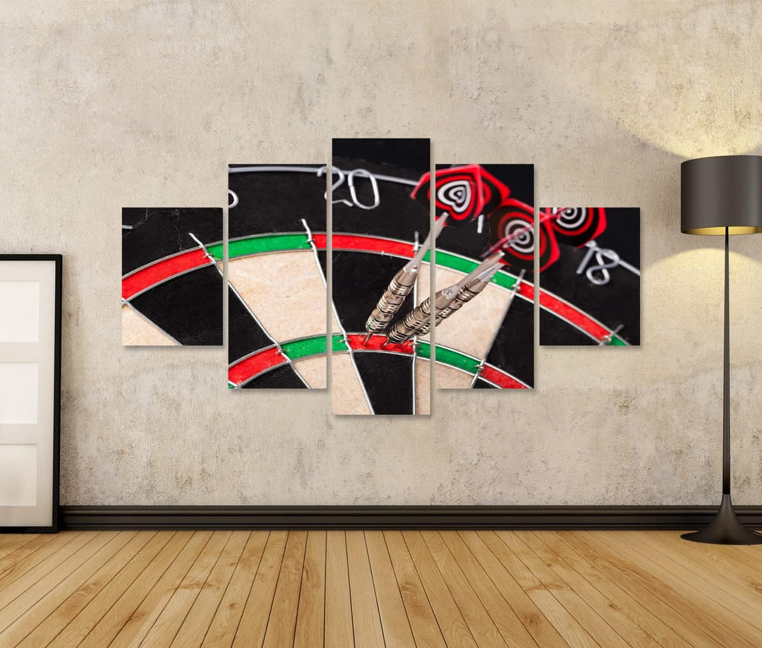 islandburner Bild auf Leinwand Darts Pfeile Bull'S Eye Darting Hobbyraum Hobbykeller Bilder Wandbild