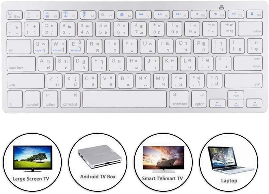 Bewinner Thailändische Ultradünne kabellose Tastatur, 78 Tasten Ultradünne Tragbare Multifunktionsta