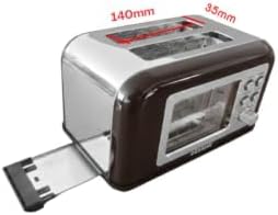 Toaster aus Edelstahl, 2 breite Schlitze, 800 W in 7 Stufen, 2 Brotscheiben, Glassteuerungsfenster,