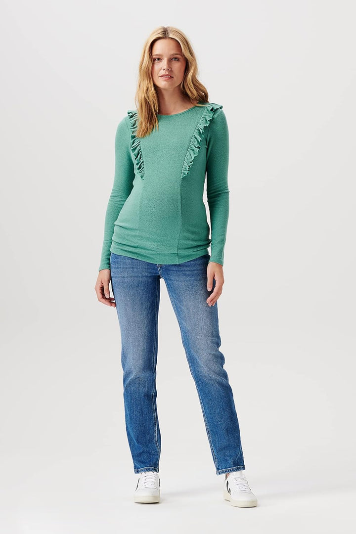 Noppies Damen Tee Pierson Nursing Long Sleeve T-Shirt 34 Deep Sea - P986, 34 Deep Sea - P986