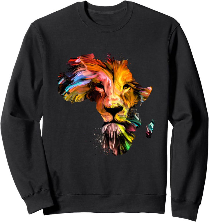Löwe Afrika Silhouette | Safari Kleidung | Löwen Motiv Löwe Sweatshirt