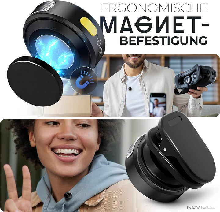 Kabelloses Lavalier Mikrofon für iPhone, Android, Kamera & PC - Kristallklarer Klang, Geräuschunterd