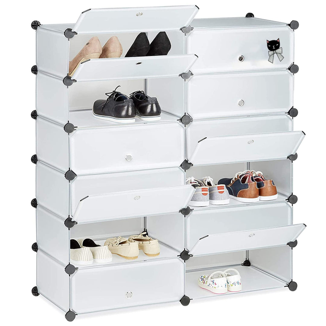 HUOLE DIY Kleiderschrank Regalsystem Schuhregal, modularer Kombischrank, platzsparendes Steckregalsy