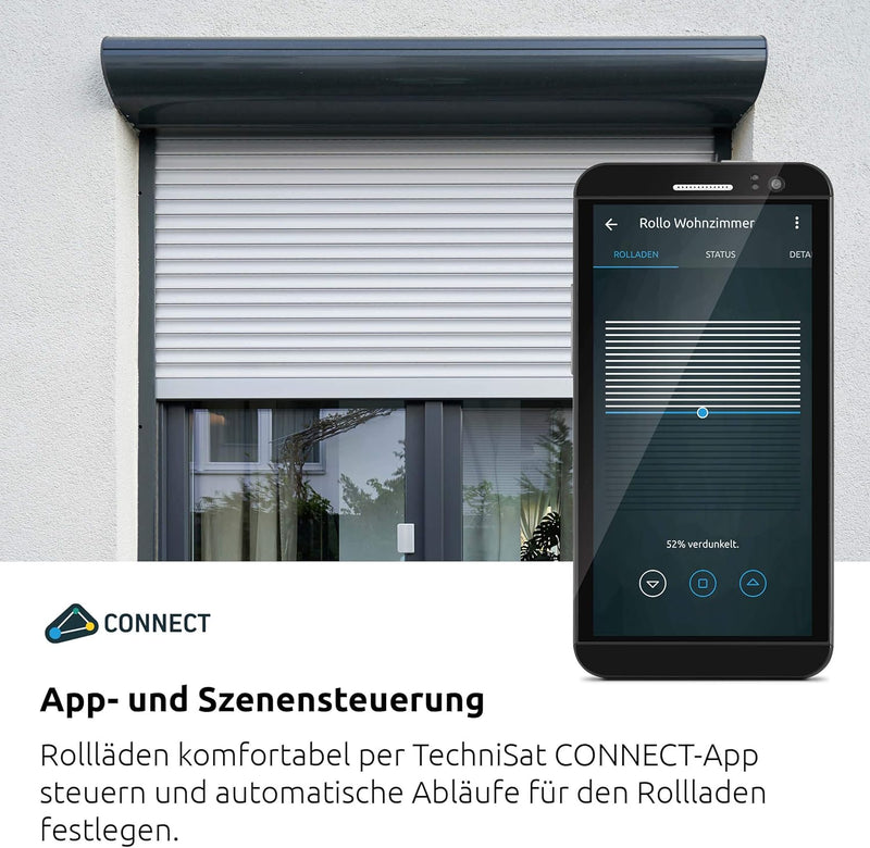 TechniSat Smart-Home Startpaket Rollladen M1 - Set mit Zentraleinheit 2 und 2-mal Rollladen-Unterput