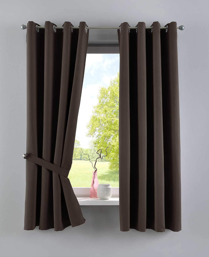 Gardinenbox Vorhänge Blickdicht »Newyork« Braun HxB 245x140 cm 2er-Pack Thermo-Gardinen Verdunkelung