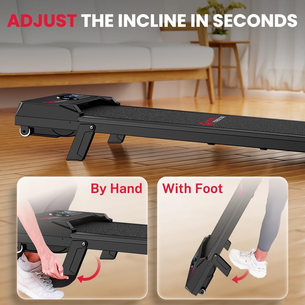 Walking Pad Laufband mit 5% Steigung, 2,5 PS Motor, 1-6 km/h, Unter Schreibtisch Laufband bis 150 kg