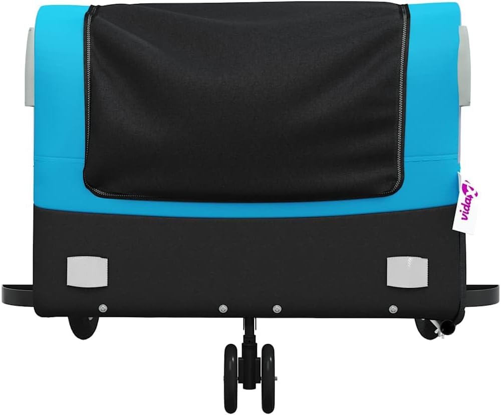 Mangloder Fahrradanhänger schwarz und grün robust aus Eisen mit Deichsel für Transport, Camping, Fam