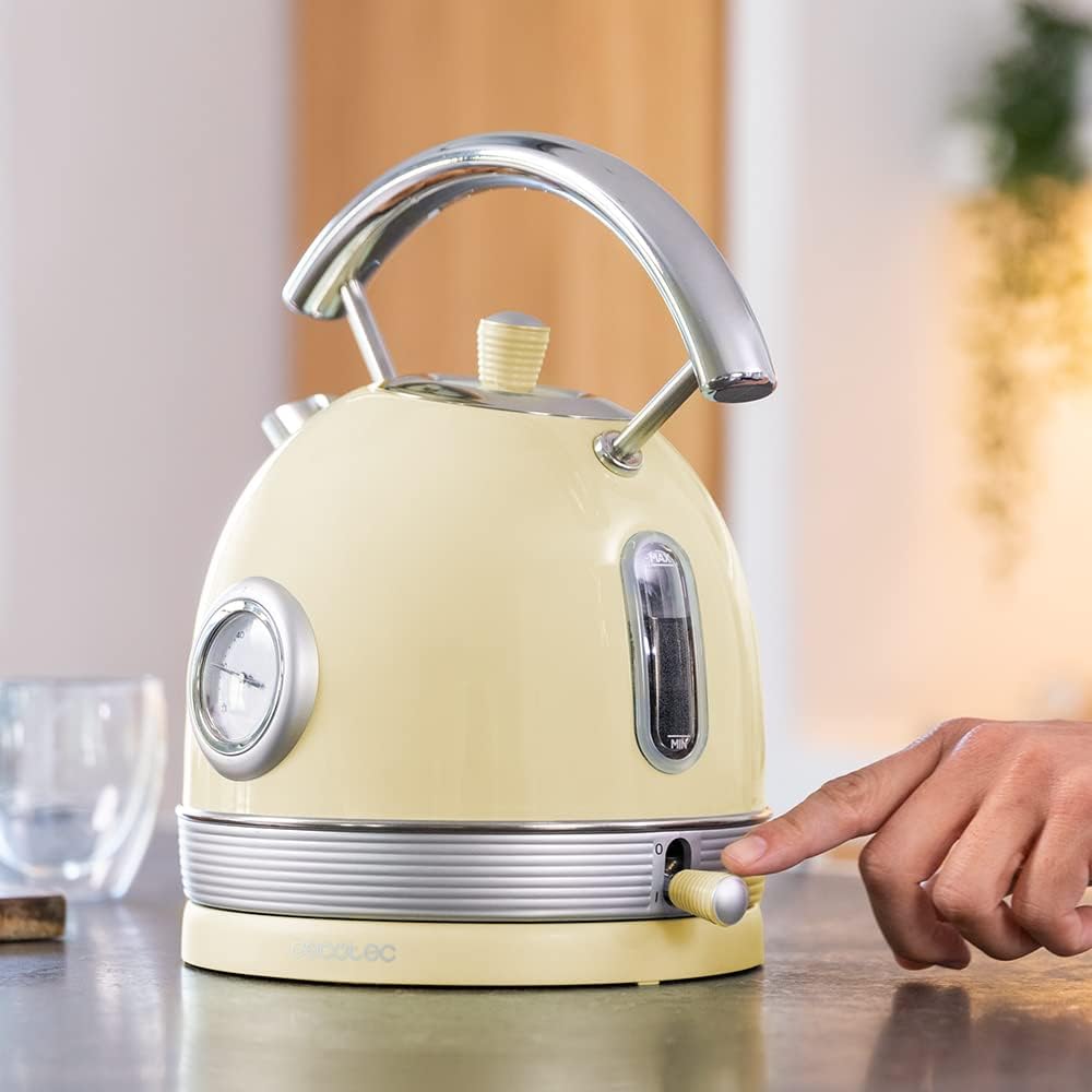 Cecotec ThermoSense 420 Elektrischer Wasserkocher, Gelb, 1, 8 l Fassungsvermögen, 2200 W, Temperatur