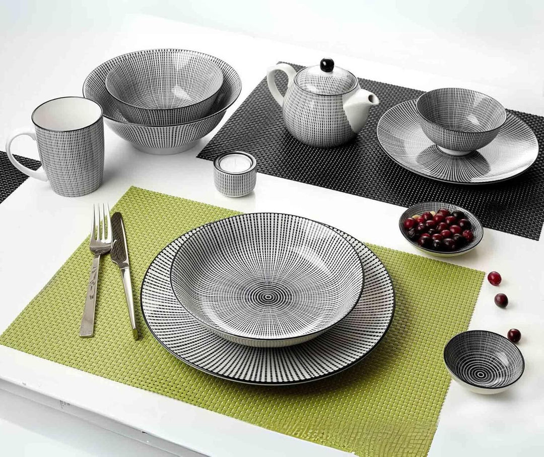 Ritzenhoff & Breker Takeo Stripes Suppenteller 6er Set, 20 cm, Tiefe Teller mit vollflächigem Dekor,