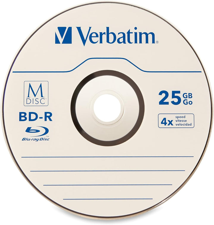 Verbatim 98809 M-DISC BD-R 25GB/1-4x, 25-Disc Cakebox 25-Disc BD-R 25GB