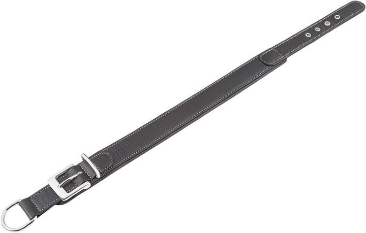 Knuffelwuff 13991-006 Weiches Lederhalsband Hund Hundehalsband Glendale 38-45cm, schwarz Schwarz Hal