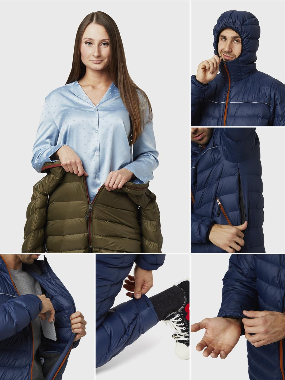 Walksey Down Suit, Der Daunen Outdoor Jumpsuit für Damen & Herren, Leicht Warm & Funktionell, Schwar