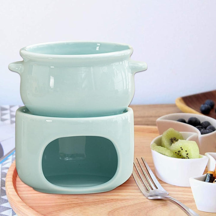 Schokoladen Fondue Becher,Keramischer Hitzebeständiger Wärmetopf | Fondue Becher Set Inklusive Gabel