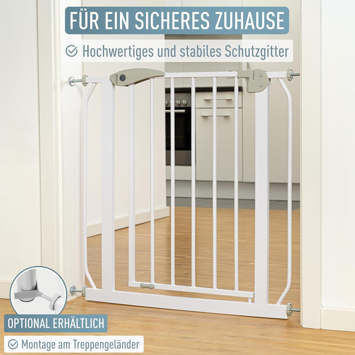 ib style Türschutzgitter Berrin XXL 85-185 - Extra breiter Durchgang, Treppenschutzgitter für Babys,