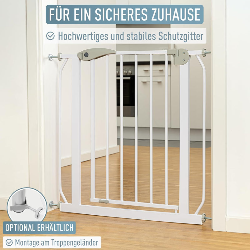 ib style® Berrin ! PREISSIEGER ! Treppengitter 58 -175cm | Türschutzgitter | Ohne Bohren | 90° Stop