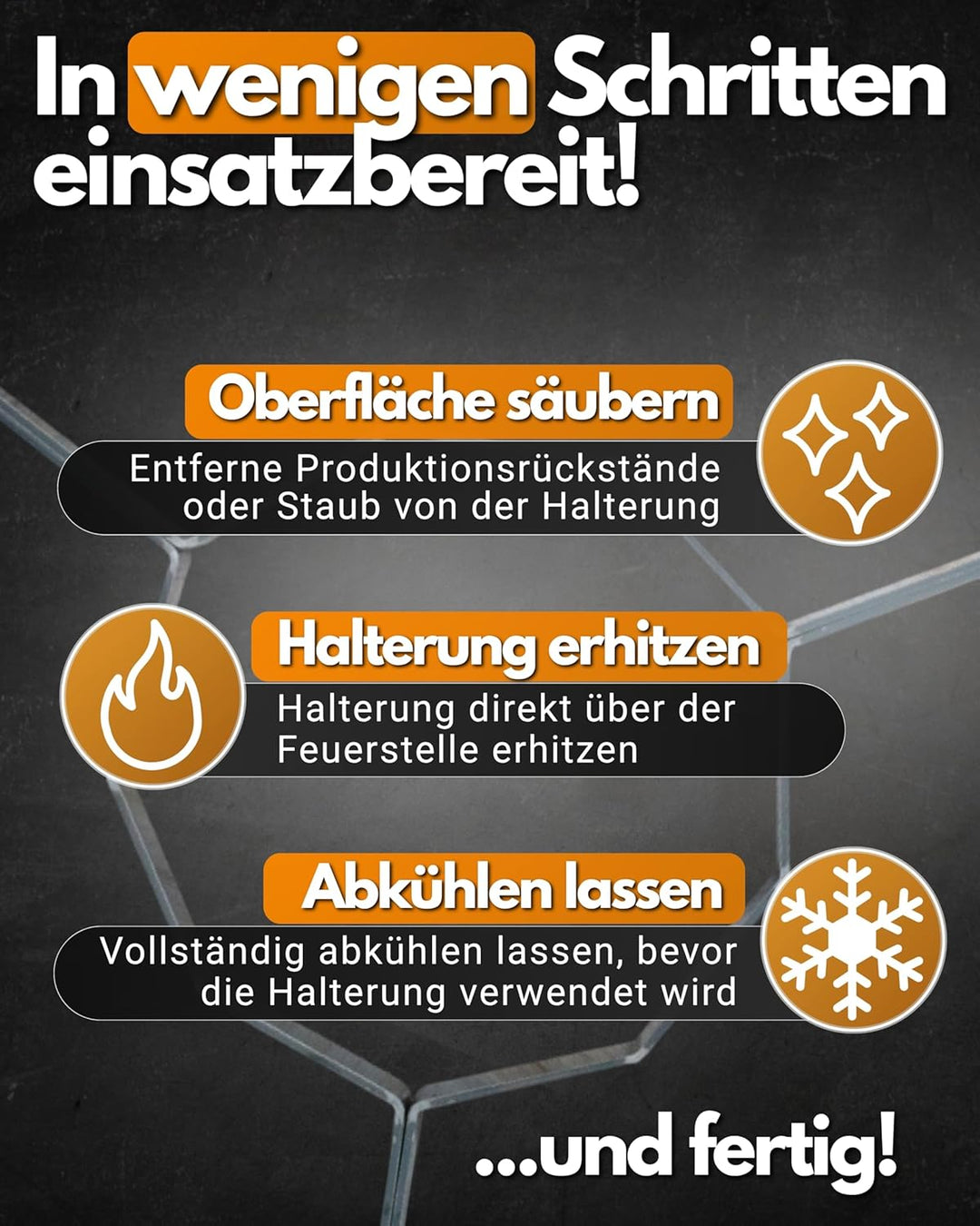 Feuerfest 123 - Abstandshalter Feuerplatte [Ø 100 cm] - Für Feuertonnen, Kugelgrills & Feuerschalen