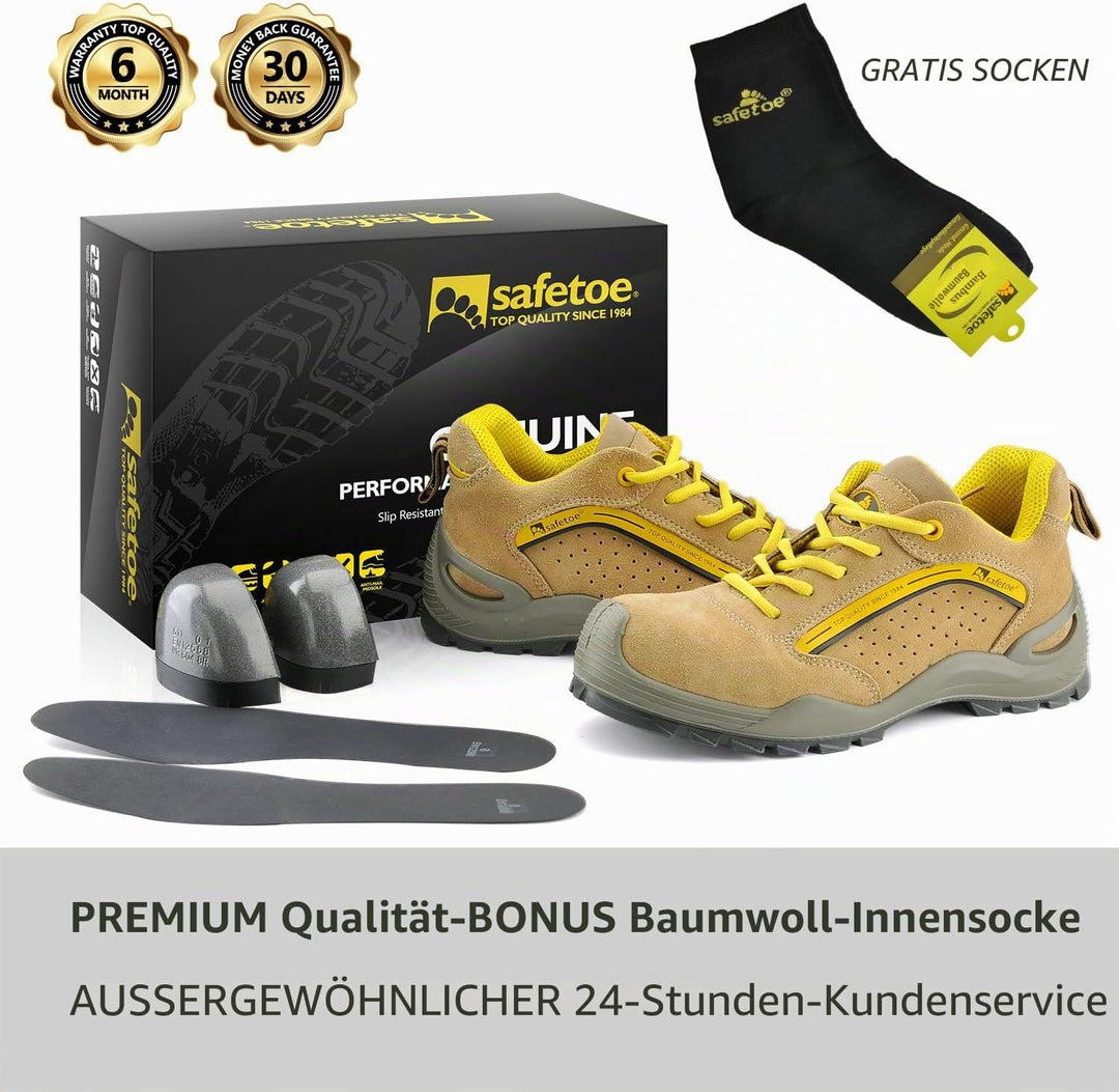 SAFETOE Arbeitsschuhe Herren &amp; Damen Leichte, 7296YN Sicherheitsschuhe Herren &amp; Damen, Wasserdichtes
