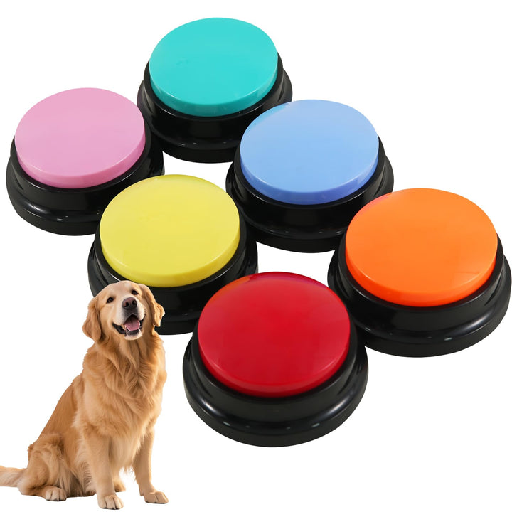 Buzzer mit Aufnahmefunktion, 6 Stück Hunde Buzzer mit aufnahmefunktion, 30 Sekunden Aufnahme, Buzzer