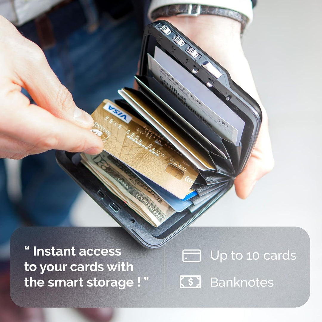 OGON Aluminium-Code-Geldbörse Code Wallet - Der Pocket Safe – Anti-RFID Kartenhalter – Kapazität für
