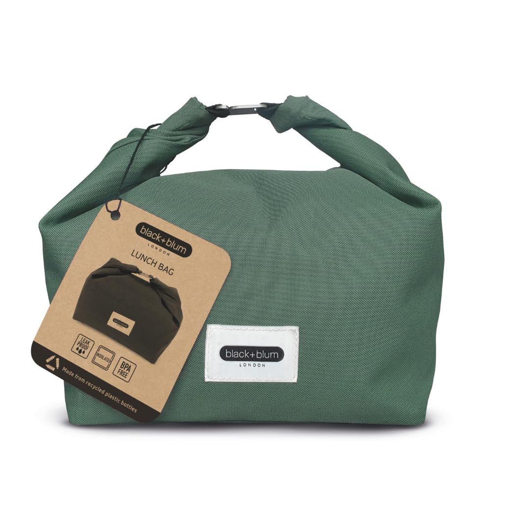 BLACK + BLUM isolierte Lunchtasche 6,7 L Olive, 100% auslaufsicher dank Rolltop, faltbare Lunchbag a