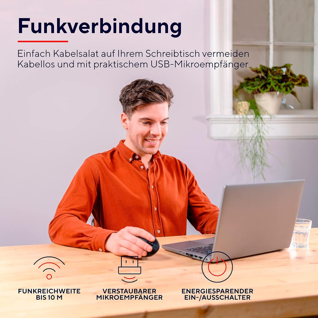 Trust Verto 60 Pack - 60x Kabellose Vertikale Maus, Wireless Ergonomische Maus, Vorbeugung Gegen Mau