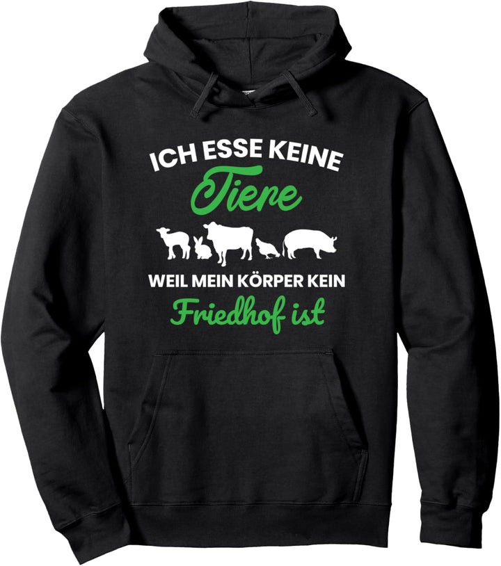 lustig Veganer Vegetarier Tierfreund Fleisch Vieh Spruch Pullover Hoodie