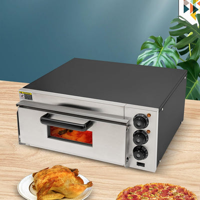Backofen, Pizza-Ofen, 220V Pizzaofen Edelstahl Einschichtofen, 20L Pizzabackofenmit Ofenhandschuhe,