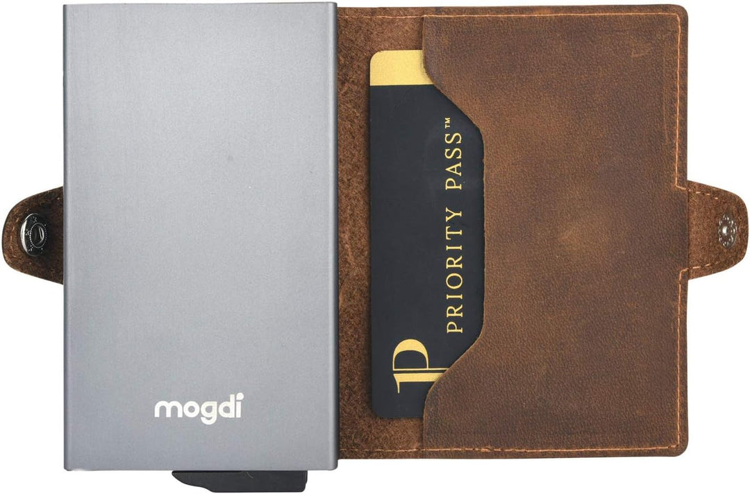 Premium Herren Portmonee RFID Schutz Kartenetui Business Geldbörse feinstes A++ Echtleder mogdi Nano