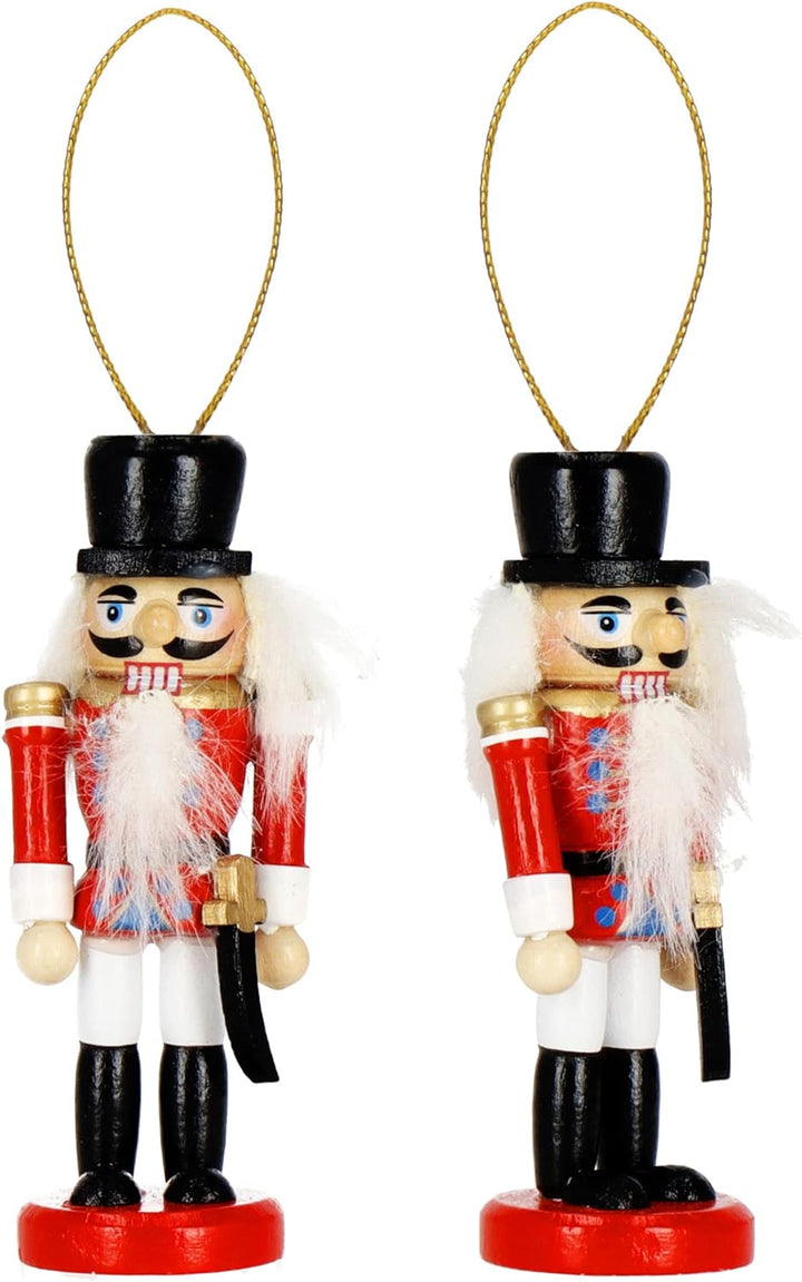 SPRINGOS Weihnachten Weihnachtsbaumanhänger Nussknacker Ornament Holzfigur 6 Stück 8 cm Christbaumsc
