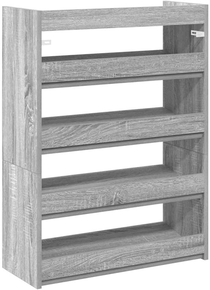 vidaXL Schuhregal Grau Sonoma 60x25x81 cm Holzwerkstoff, Schuhschrank, Schuhaufbewahrung, Schuhe Org